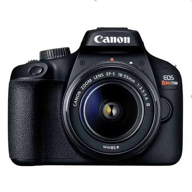 Canon EOS Rebel T100 Digital SLR Camera with 18-55mm Lens Kit, 18 Megapixel Sensor, Wi-Fi, DIGIC4+, SanDisk 32GB Memory Card and Live View Shooting 