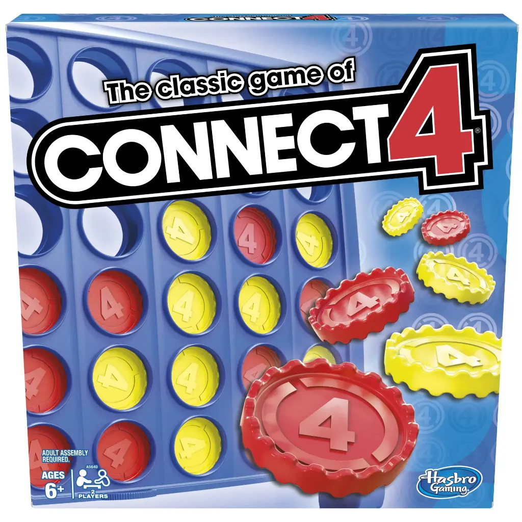 Connect 4 Classic Grid Strategy 4 in a Row Kids Board Game, Family Games for 2 Players, Christmas Gifts for Kids, Ages 6+ 