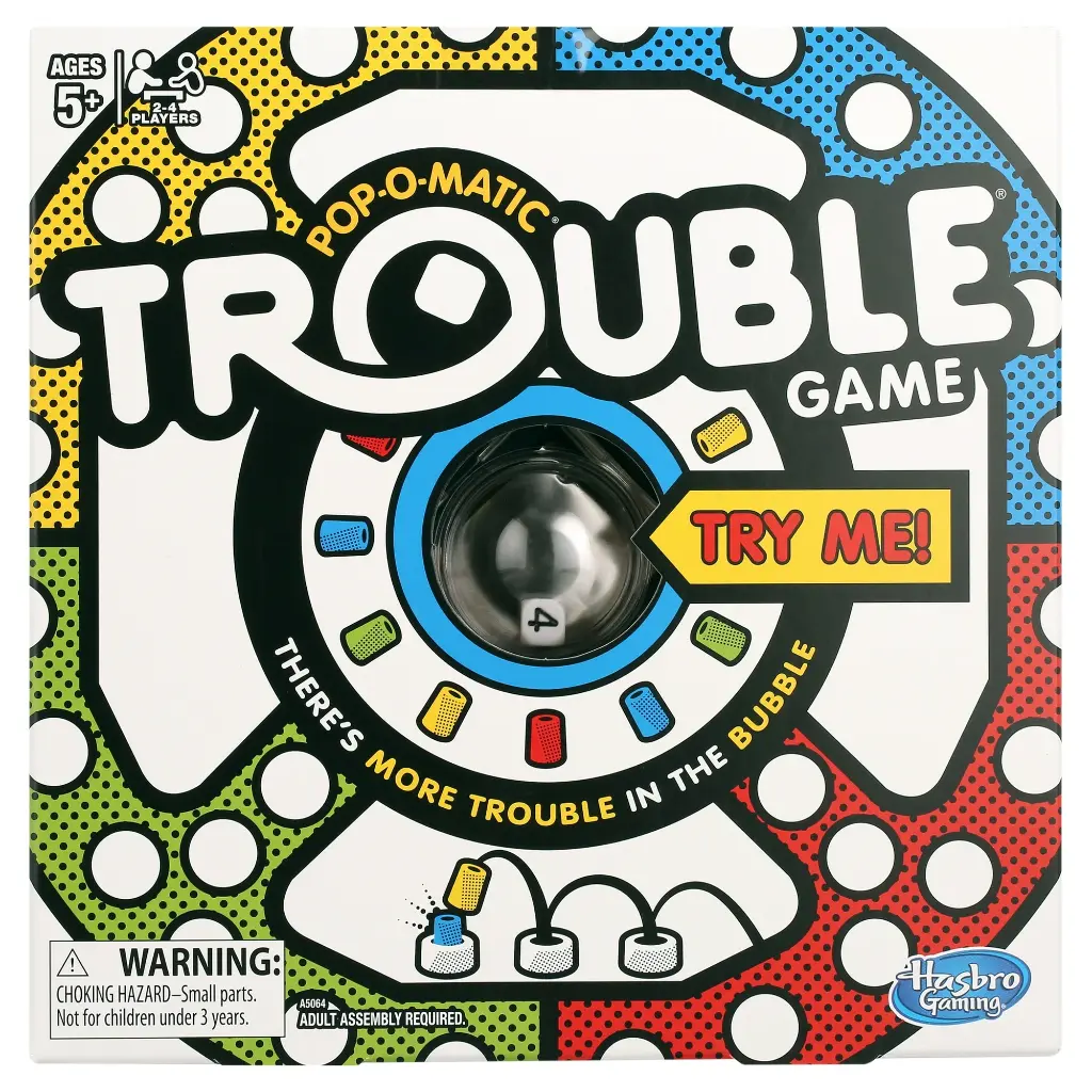 Pop-O-Matic Trouble Kids Board Game, Family Games for 2-4 Players, Christmas Gifts for Kids, Ages 5+ 