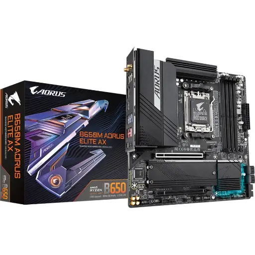 Gigabyte B650M Aorus Elite Gaming Desktop Motherboard B650M AORUS ELITE AX B650M Aorus Elite, AMD B650 Chipset, Socket AM5, Micro ATX