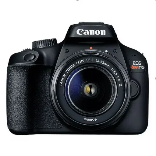 Canon EOS Rebel T100 Digital SLR Camera with 18-55mm Lens Kit, 18 Megapixel Sensor, Wi-Fi, DIGIC4+, SanDisk 32GB Memory Card and Live View Shooting 
