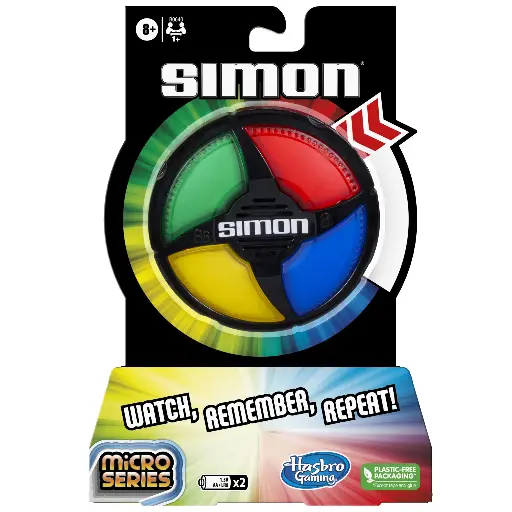 Simon Micro Series Electronic Game, Classic Gameplay in a Compact Size, Stocking Stuffers for Kids 