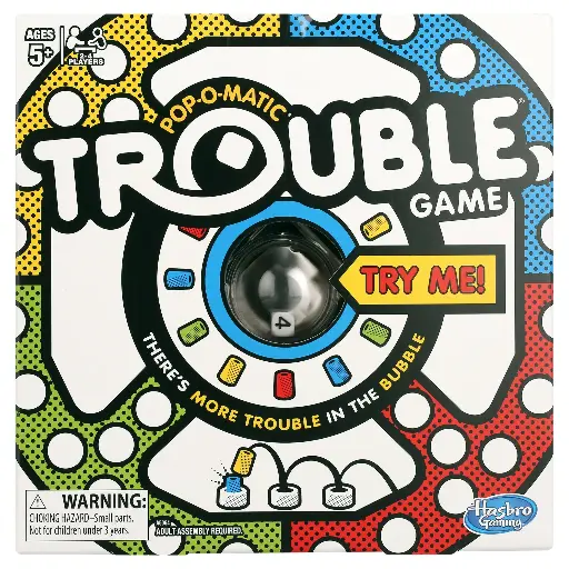 Pop-O-Matic Trouble Kids Board Game, Family Games for 2-4 Players, Christmas Gifts for Kids, Ages 5+ 